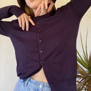 deep navy blue cardigan (crosslist on depop)